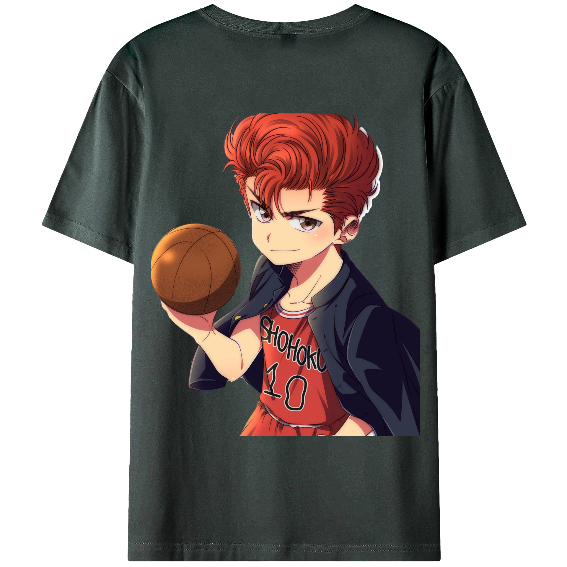 （画像用） SLAM DUNK／スラムダンク 綿100％ メンズ半袖Tシャツ（バックプリント） 通気性
